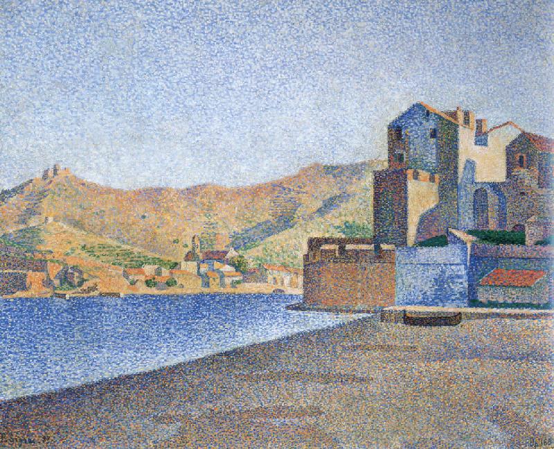 Paul Signac town beach collioure opus oil painting image